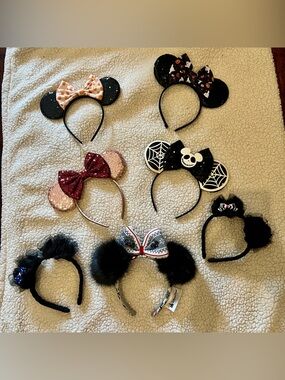 Lot of 7 Disney Ears and Headbands